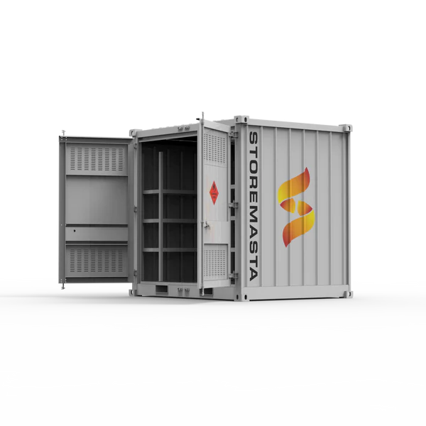 10ft Dangerous Goods Container With Storage Module - Perimeter Racking, 4 Levels, Adjustable