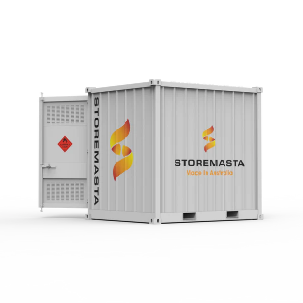10ft Dangerous Goods Container With Storage Module - Perimeter Racking, 4 Levels, Adjustable