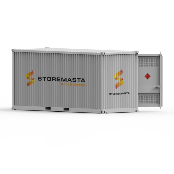 20ft Dangerous Goods Container With Storage Module - Single Level Adjustable Mid Rack