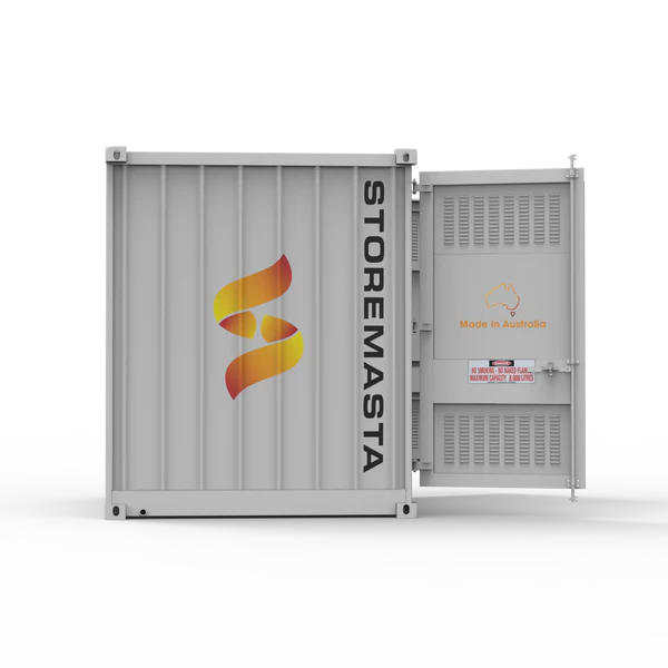 10ft Dangerous Goods Container With Storage Module - Single Level Adjustable Mid Rack