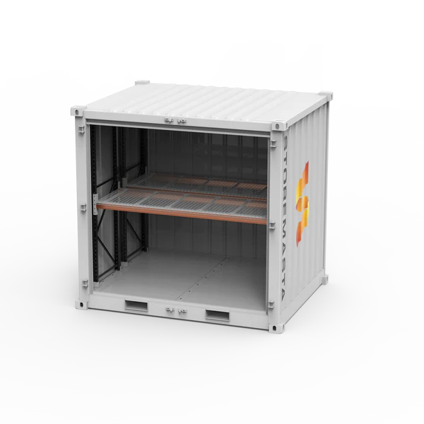 10ft Dangerous Goods Container With Storage Module - Single Level Adjustable Mid Rack