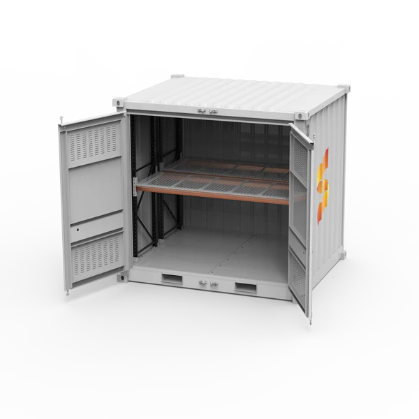 10ft Dangerous Goods Container With Storage Module - Single Level Adjustable Mid Rack