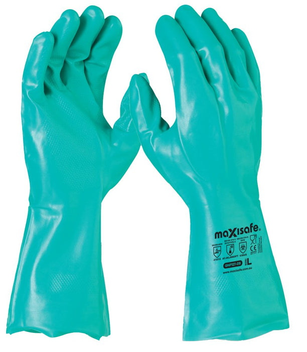 Maxisafe Green Nitrile Chemical Glove - 33cm