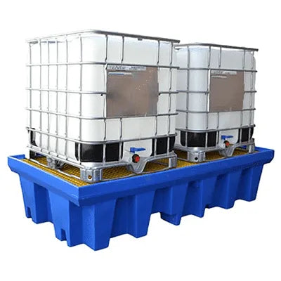 Polyethylene 2 X 1000L Bund – 2550 L X 1350 W X 580mm H – Capacity : 1300L