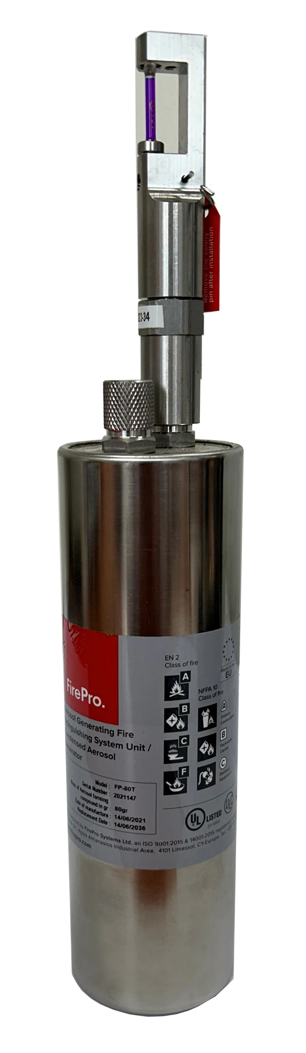 Dangerous Goods Fire Suppression System - BTA - Non-Monitored - Small