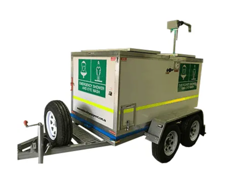 Portable Safety Shower & Eyewash 1500L With Battery Powered - Trailer Mounted