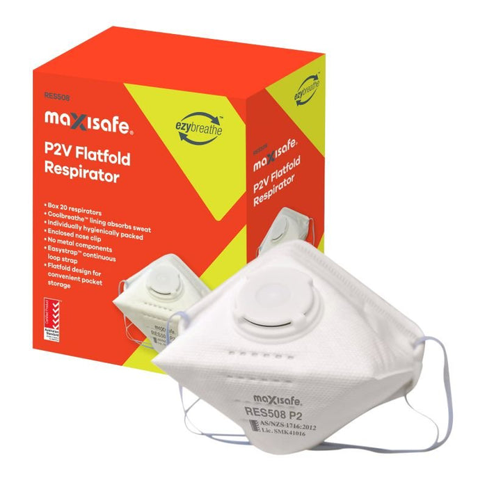 P2 Flat Fold Respirator with Valve - box 20