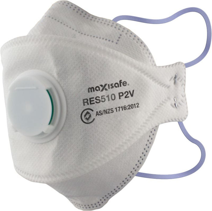 P2 3-Panel Flat fold Respirator with valve, box 20