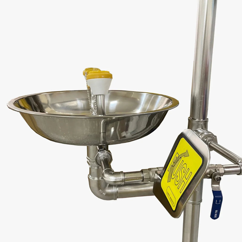 SAFETY SHOWER & EYEWASH STATION WITH ROUND CURTAIN SDSE304RC