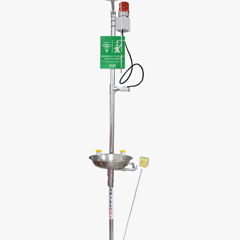 Spilldoc Combination Emergency Shower and Eyewash Station SDSE304/FS with pressure-reducing valve & Alarm Switch